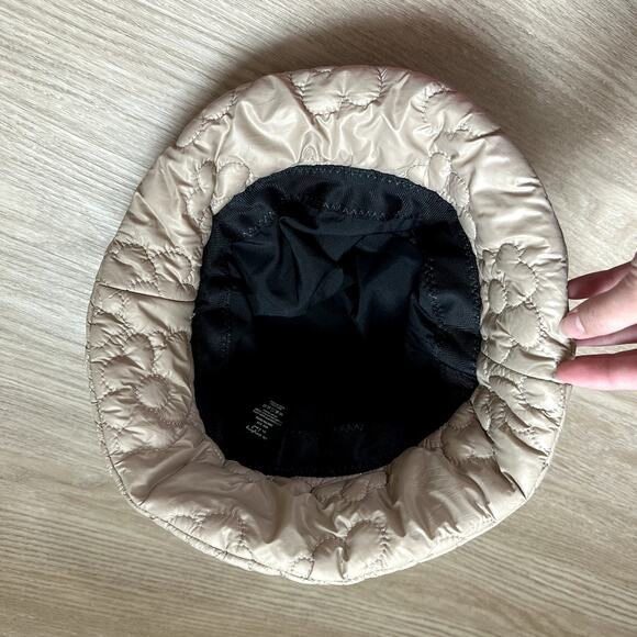 Flower taupe puffer bucket hat - Picture 3 of 4